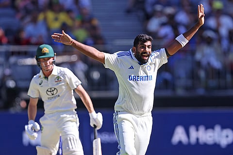 IND Vs AUS 1st Test, Day 1: India's captain Jasprit Bumrah appeals for the wicket of Australia's Nathan McSweeney