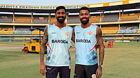 When Did Hardik And Krunal Pandya Last Play Together For India? Photo: X : Hardik Pandya (right) will be representing his state Baroda alongside his brother Krunal Pandya in the VHT 2024.
