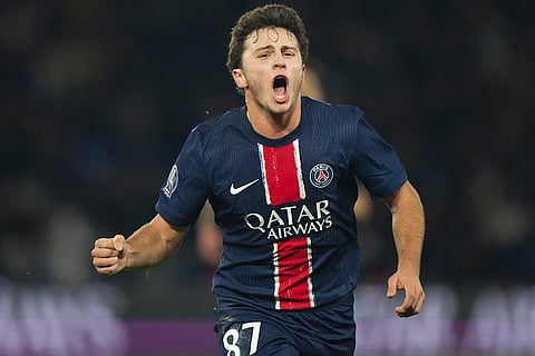 Ligue 1: PSG's Joao Neves celebrates after scoring 