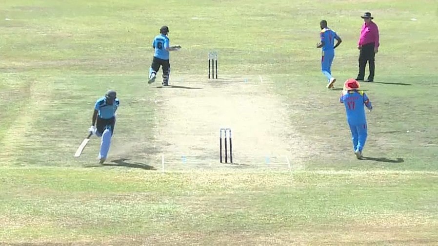 FanCode screengrab. : Action from the Eswatini vs Botswana match at T20 World Cup Africa Qualifier C in Lagos, Nigeria.