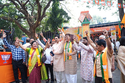 Festive fervor gripped the BJP head office