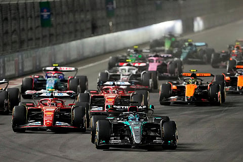 Las Vegas GP: George Russell, of Britain, leads the field 