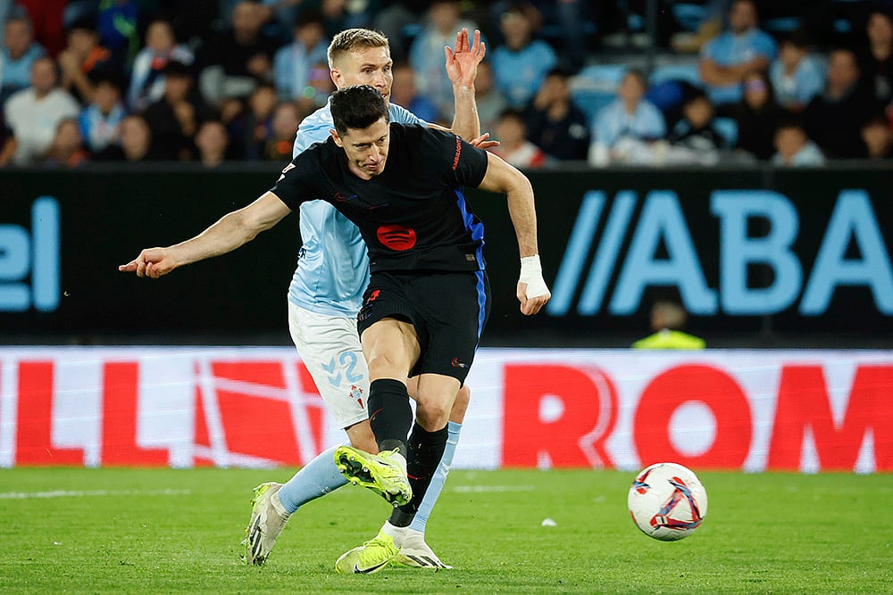 Spain La Liga soccer 2024-25 Barcelona vs Celta Vigo football gallery_Robert Lewandowski