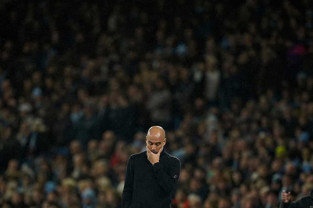 Britain Soccer Premier League Manchester City vs Tottenham Hotspur football gallery_Pep Guardiola