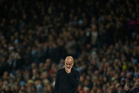 EPL 2024-25: Manchester City's head coach Pep Guardiola reacts