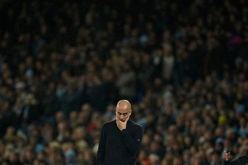 Britain Soccer Premier League Manchester City vs Tottenham Hotspur football gallery_Pep Guardiola