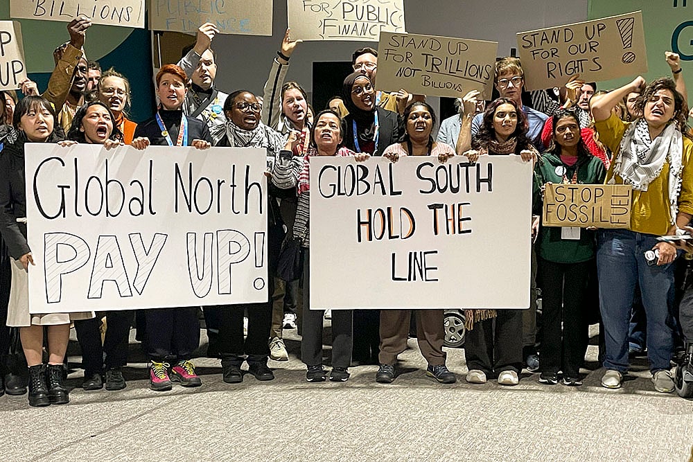 | Photo: PTI : COP29: Protests at UN climate conference