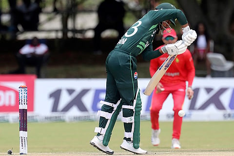 ZIM vs PAK 2nd ODI: Pakistan's Saim Ayub plays a shot