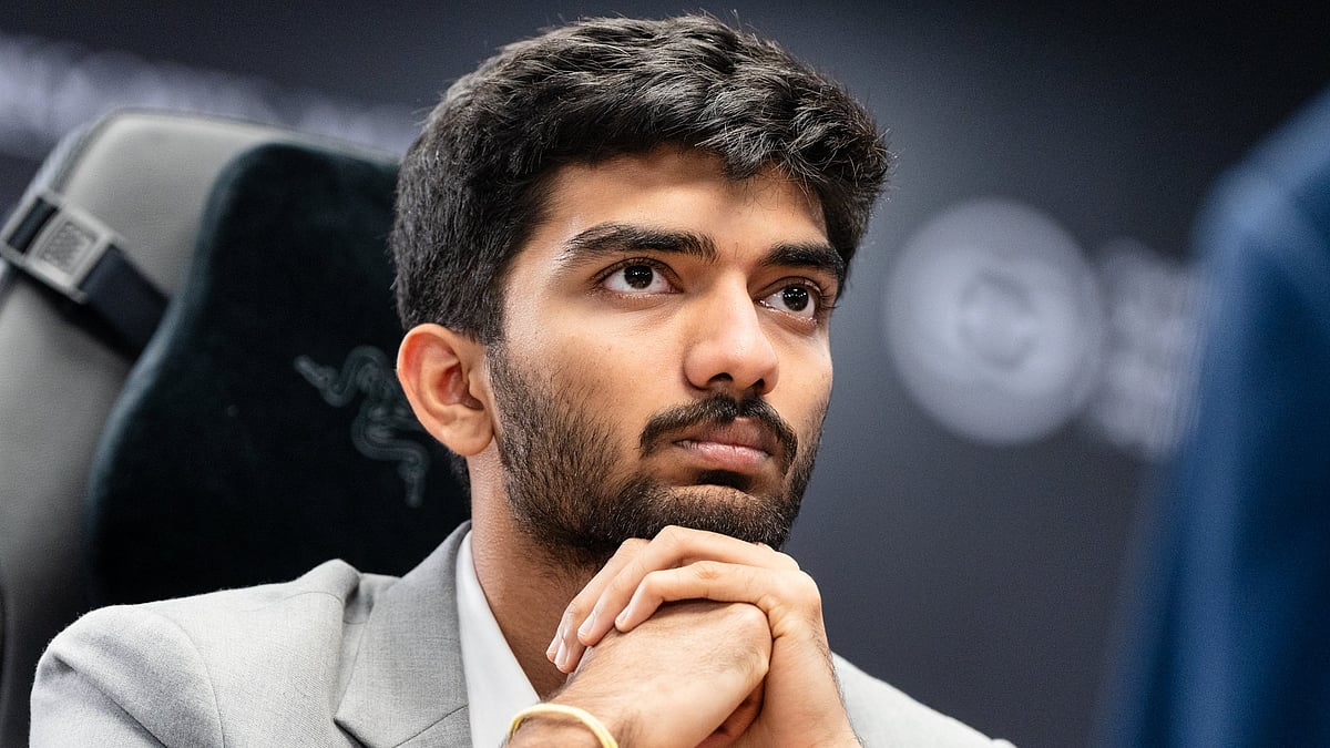 Photo: X/FIDE : D Gukesh in actio.