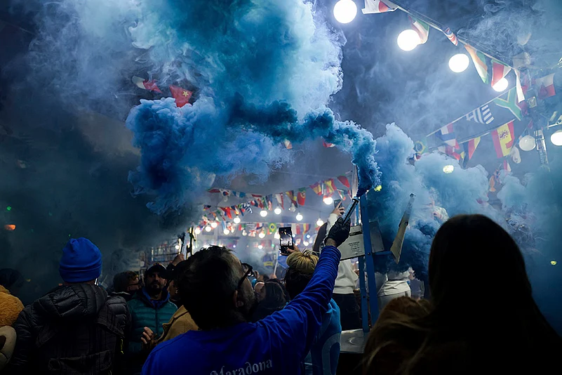 Napoli Fans Pay Tribute To Diego Maradona On His 4th Death anniversary In Naples in Italy gallery