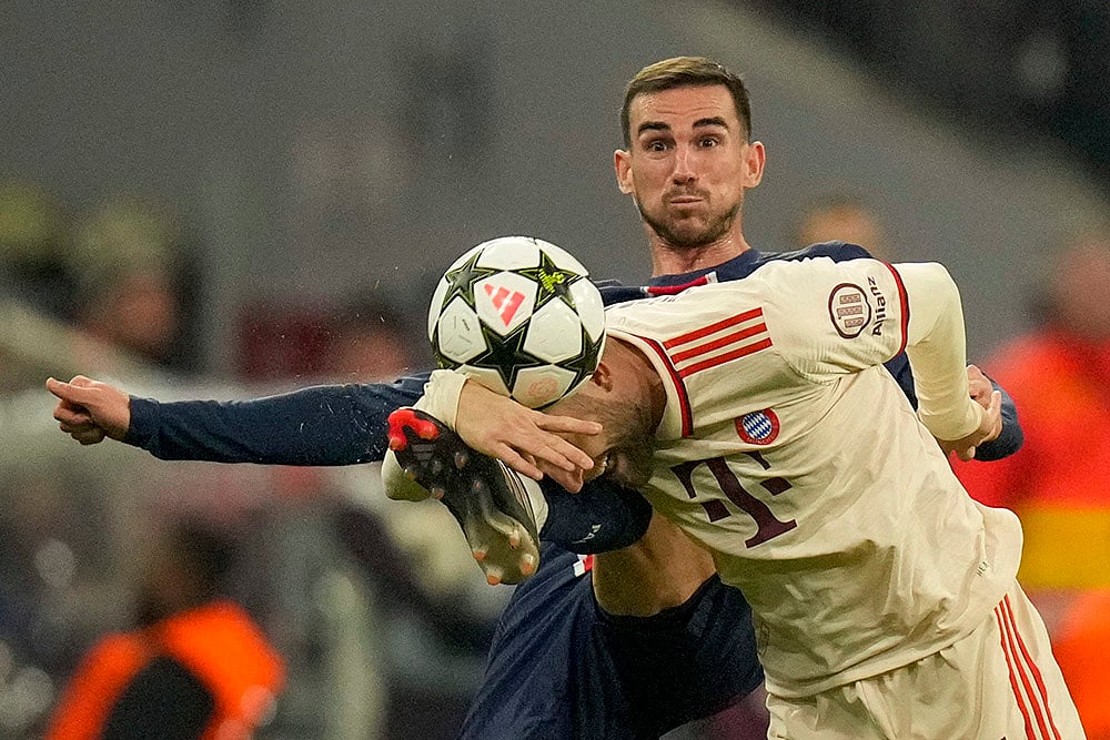 UEFA Champions League soccer FC Bayern and Paris Saint Germain football gallery: Konrad Laimer