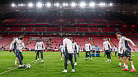 Ferencvaros Vs Real Madrid Live Streaming, Pre-Season Friendly: Preview, When And Where To Watch? Photo: X | Real Madrid CF : Real Madrid players during a practice session ahead of their UCL fixture against Liverpool on Wednesday.