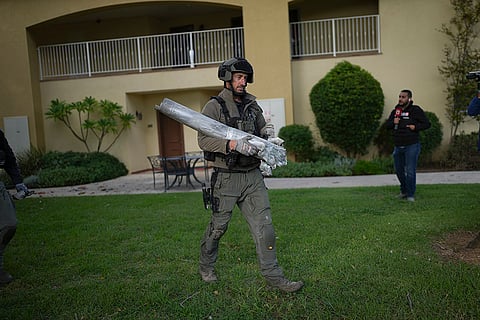 Middle East Tensions: Remains of a Rocket fired from Lebanon