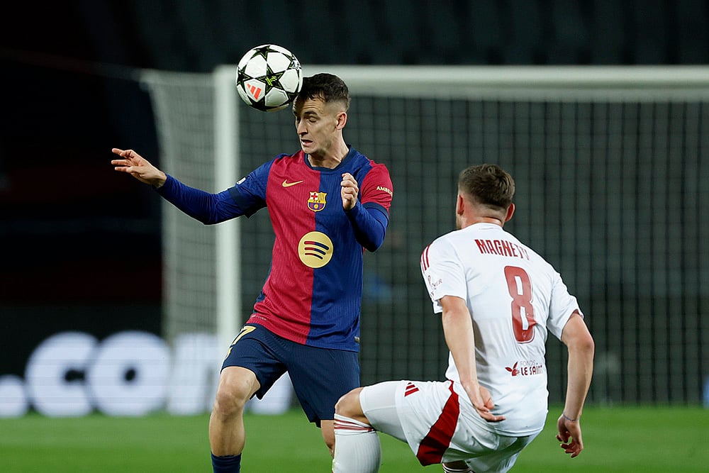 UEFA Champions League soccer Barcelona and Brest football gallery: Ferran Torres