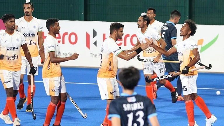 Indian Men's Junior team in action. - X/TheHockeyIndia