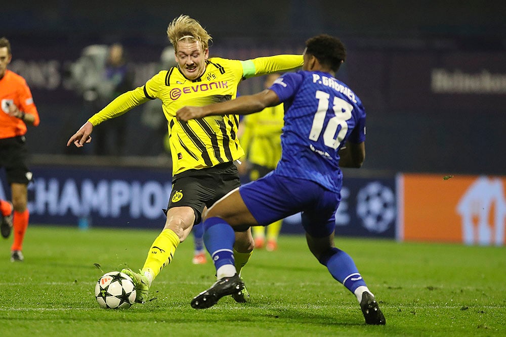 2024-25 UEFA Champions League soccer Dinamo Zagreb vs Dortmund football gallery: Julian Brandt