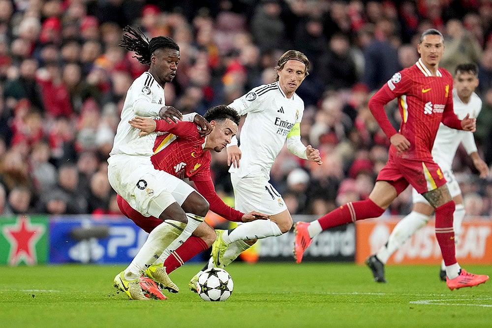 2024-25 UEFA Champions League soccer Liverpool Vs Real Madrid football gallery: Eduardo Camavinga