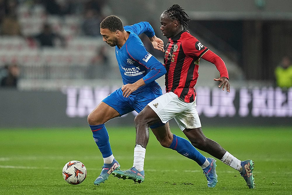 UEFA Europa League Soccer Nice Vs Rangers football gallery: Cyriel Dessers