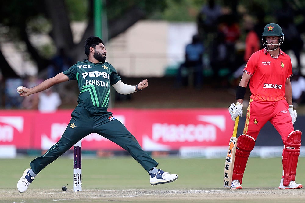 ZIM Vs PAK Cricket 3rd ODI at Queens Sports Club in Bulawayo, Zimbabwe: Aamer Jamal