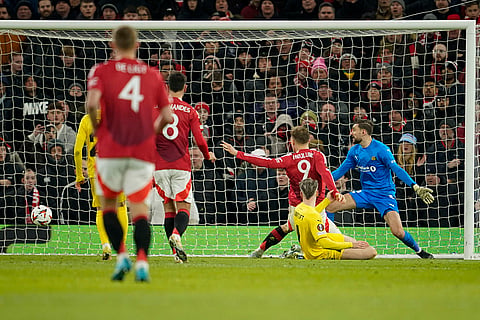 UEFA Europa League: Manchester United's Rasmus Hojlund scores his side's third goal  