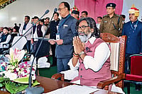 Why The Lotus Doesn't Bloom In Jharkhand Photo Courtesy: Government Of Jharkhand : Buoyant Return: Hemant Soren takes oath as chief minister in Ranchi on November 28
