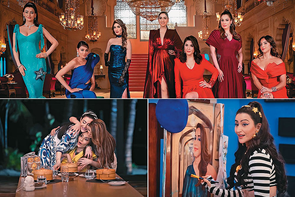 Delhi Fab Vs Bolly Glam: Snapshots from Fabulous Lives 
Vs Bollywood Wives  - Screen grabs from Netflix