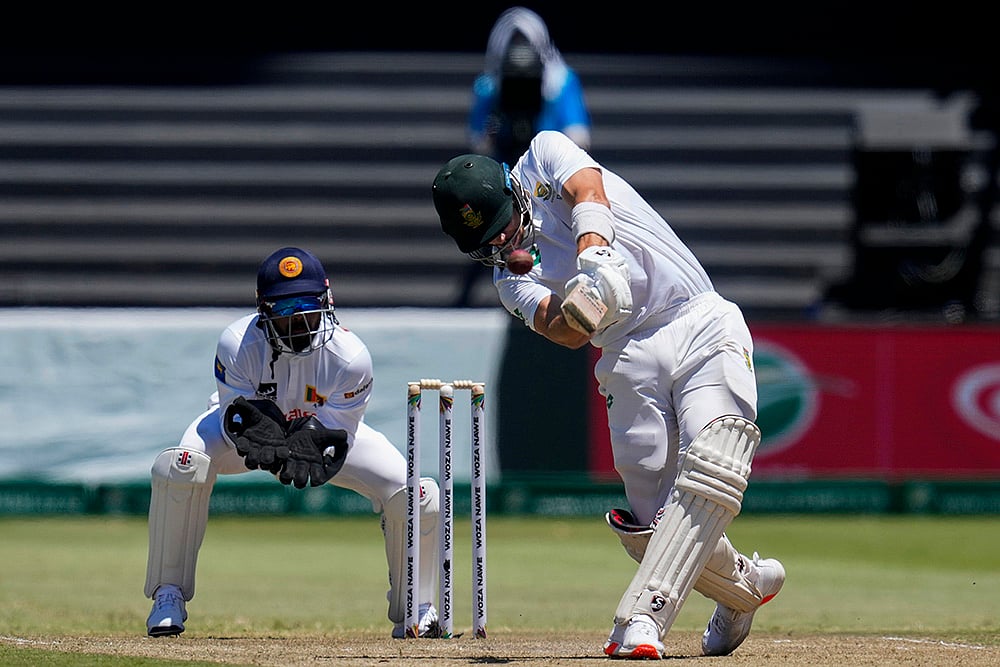 South Africa Vs Sri Lanka 1st Test cricket Day 3 photos from Durban: Tristan Stubbs 