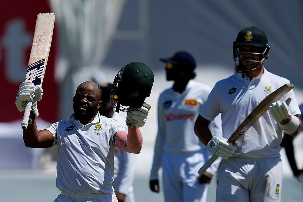 South Africa Vs Sri Lanka 1st Test cricket Day 3 photos from Durban: Temba Bavuma 