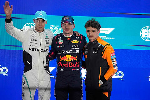 George Russell, Max Verstappen, Lando Norris