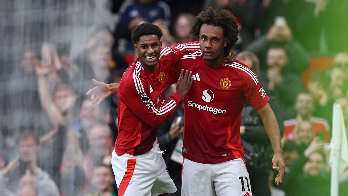 Manchester United goalscorers Marcus Rashford and Joshua Zirkzee