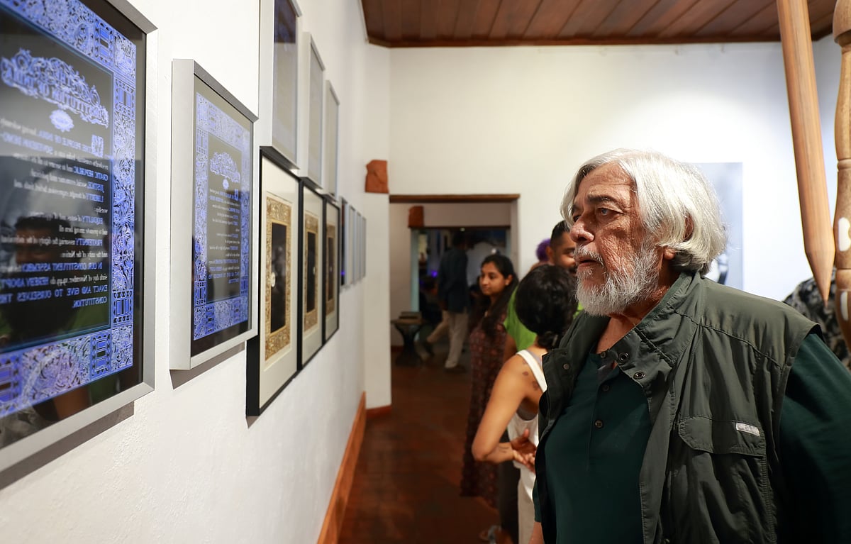 Photo: Mohemad : Saeed Mirza at the exhibition