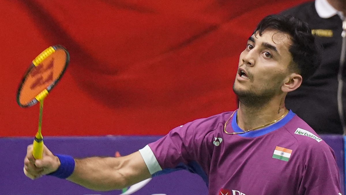 PTI : Lakshya Sen in action at the Syed Modi International badminton tournament in Lucknow.