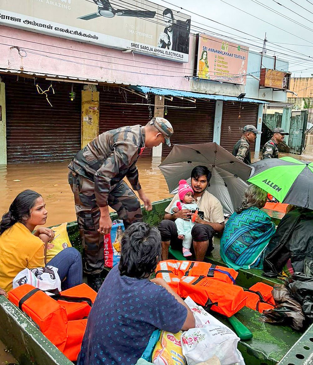 Aftermath of Cyclone Fengal landfall