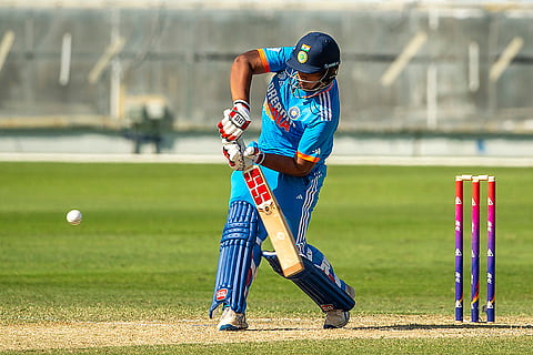 Asia Cup U-19 IND vs PAK: India's Vaibhav Suryavanshi plays a shot 