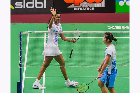 Syed Modi International 2024 Badminton: P V Sindhu reacts during the final match against WU Luo Yu of China