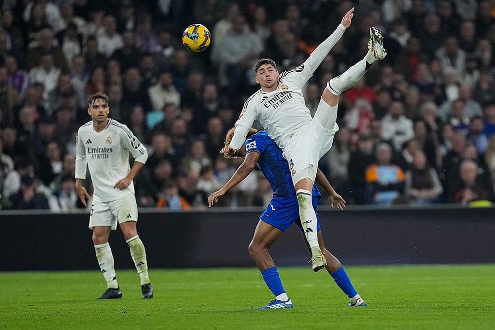 Spain La liga Soccer Real Madrid vs Getafe football photo gallery: Federico Valverde