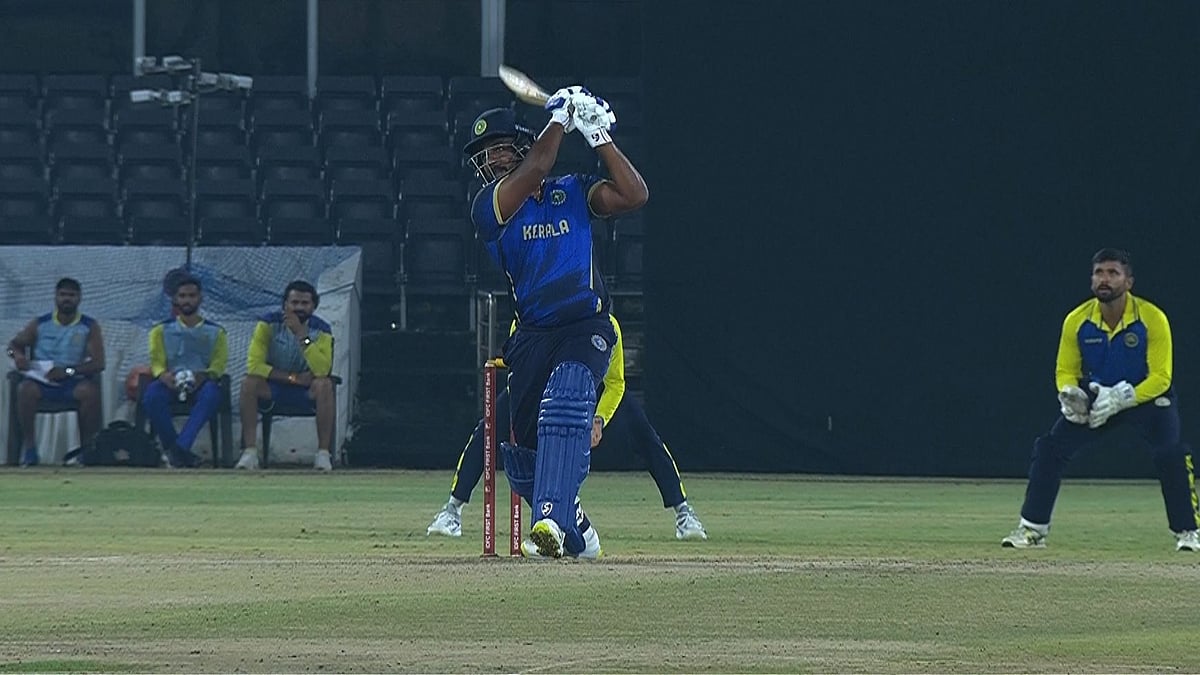 X | BCCI Domestic  : Sanju Samson in action at a SMAT 2024 match.