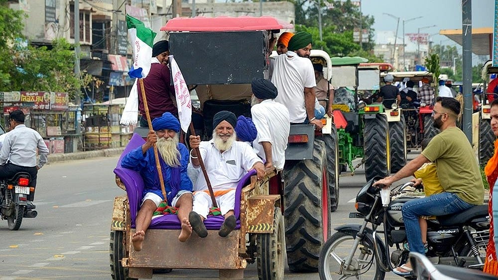 Farmers tractor march