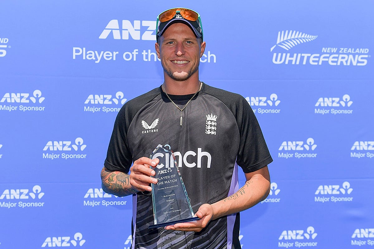 New Zealand Vs England 1st Cricket Test match photo: Brydon Carse