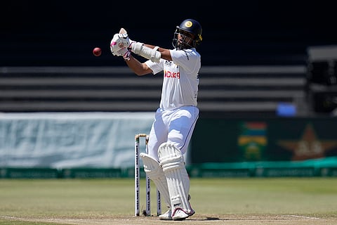 RSA Vs SL, 1st Test Day 4: Sri Lanka's Dinesh Chandimal plays a high ball 