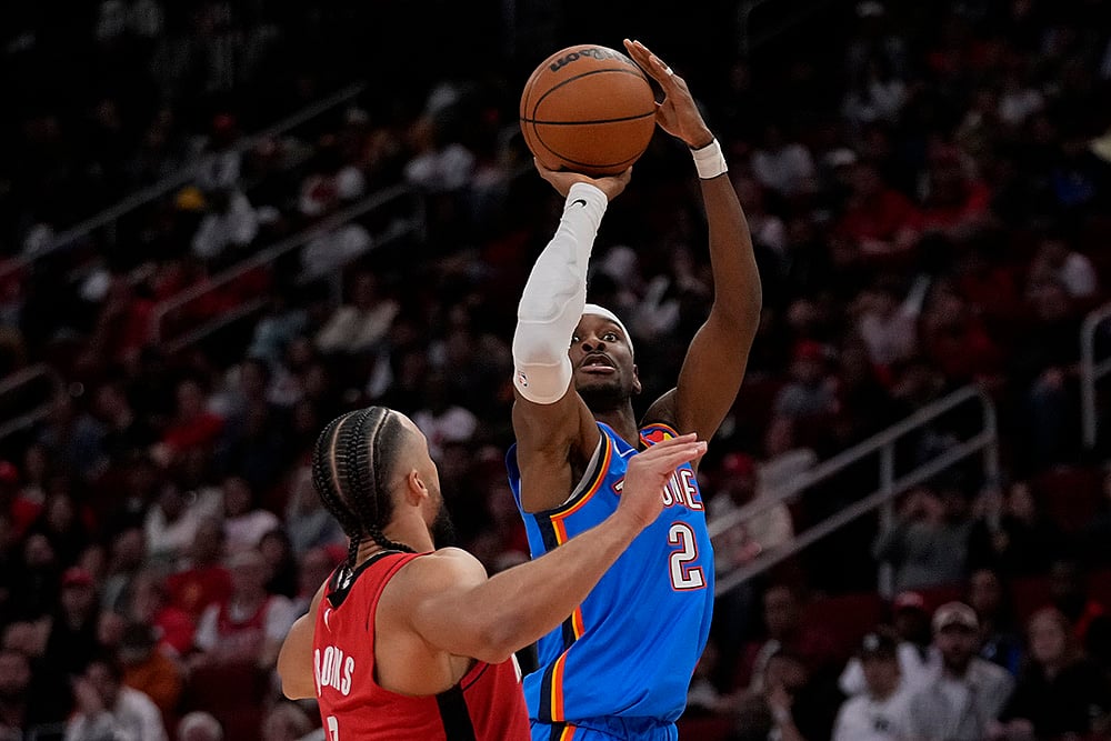 NBA Houston Rockets vs Oklahoma City Thunder Basketball photo gallery: Shai Gilgeous-Alexander 