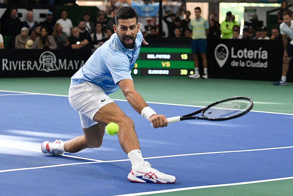 Tennis exhibition match Juan Martin Del Porto vs Novak Djokovic photo gallery: 6