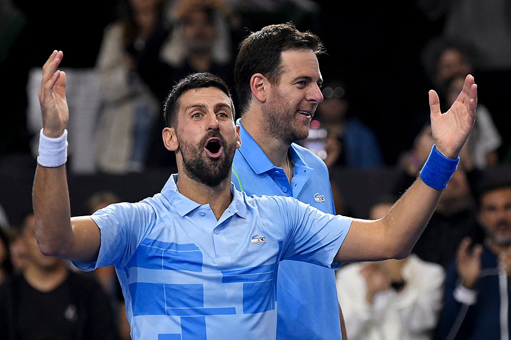 Tennis exhibition match Juan Martin Del Porto vs Novak Djokovic photo gallery: 4