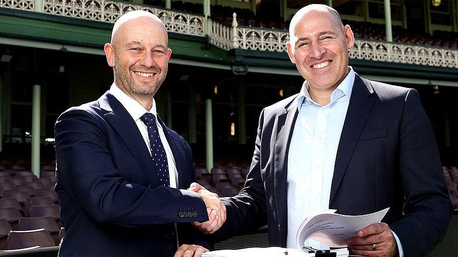 Todd Greenberg and Nick Hockley together. - Photo: X | Cricket.com.au
