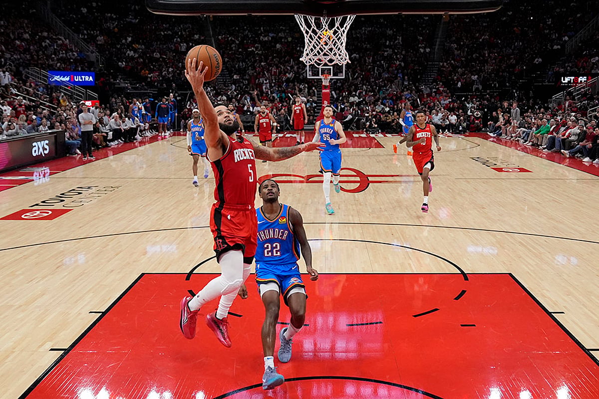 NBA Houston Rockets vs Oklahoma City Thunder Basketball photo gallery: Fred VanVleet