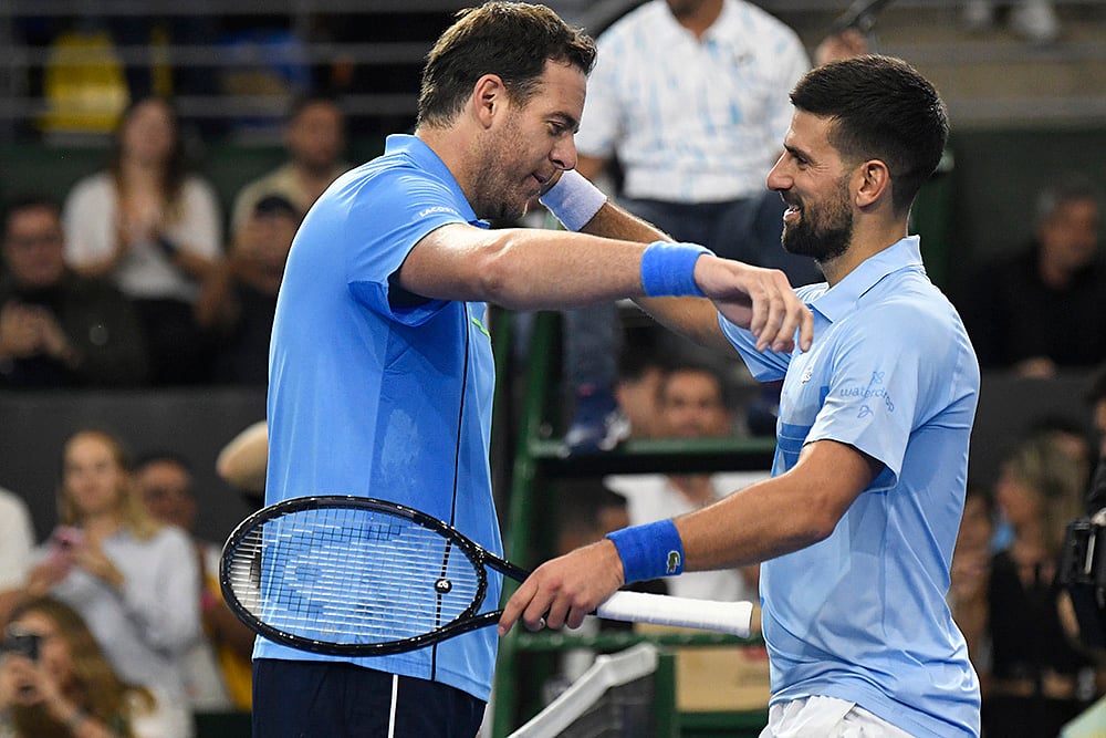 Tennis exhibition match Juan Martin Del Porto vs Novak Djokovic photo gallery: 3