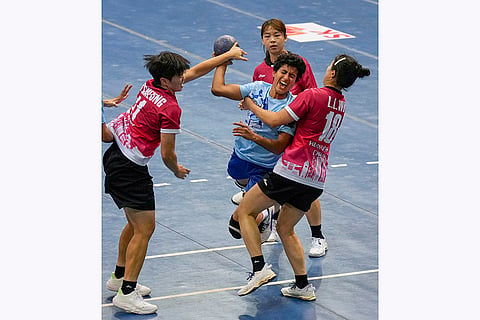 Asian Women’s Handball: India's Bhawana in action during the match against Hong Kong