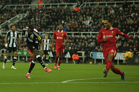 EPL 2024-25: Newcastle's Alexander Isak, left, scores his side's opening goal