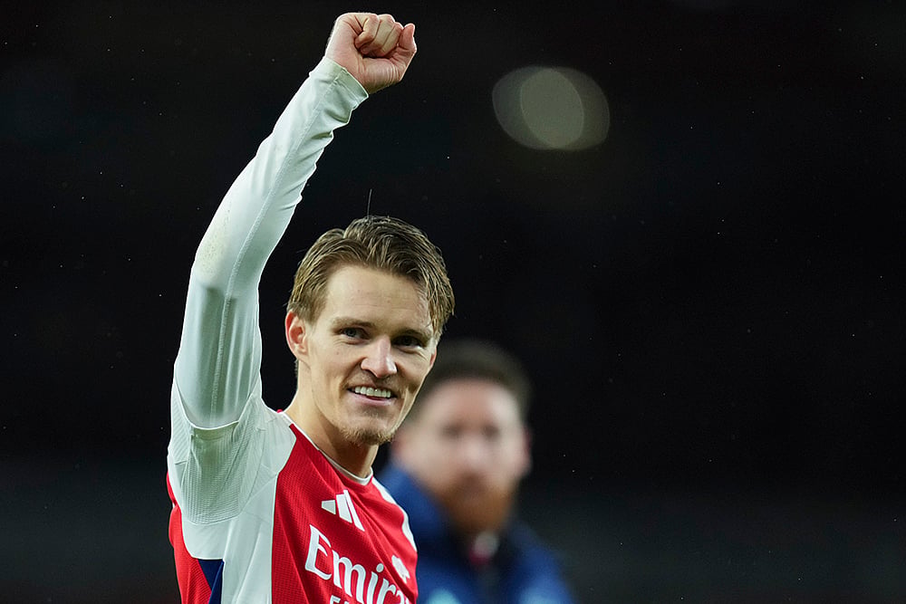 English Premier League soccer Arsenal and Manchester United football gallery: Martin Odegaard