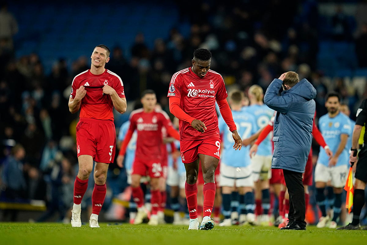 English Premier League soccer Manchester City vs Nottingham Forest football gallery: Taiwo Awoniyi
